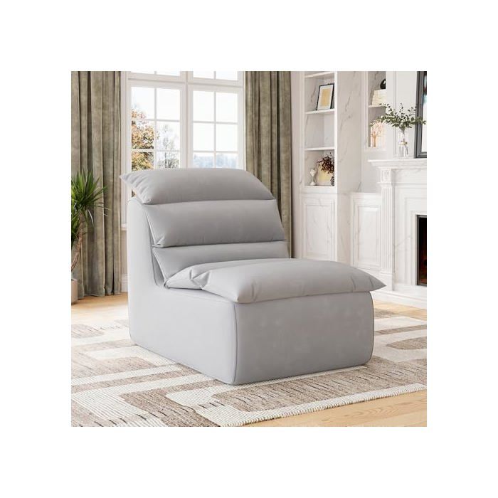 Pouf fauteuil gris canapé de sol mousse haute résilience base antidérapante lecture gaming salon chambre