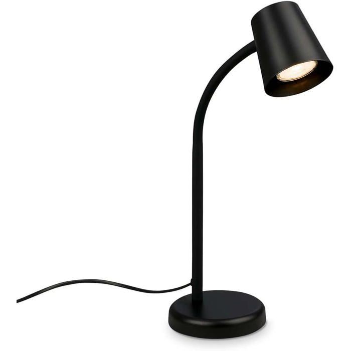 Lampe de chevet lampe de bureau orientable lampe de table GU10 pour bureau à domicile avec interrupteur à câble lecture noir