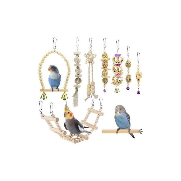 Jouets pour oiseaux Jouets pour perruches Accessoires pour cages à oiseaux Perroquet Balançoire à mâcher Perchoir suspendu