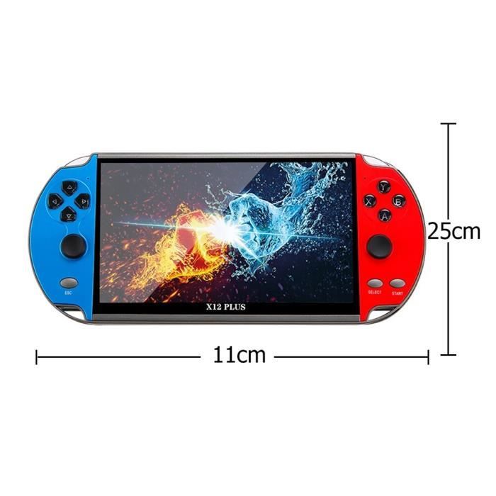 Blue rouge 4,3 pouces - Console de jeu vidéo portable rétro X80, plus ...