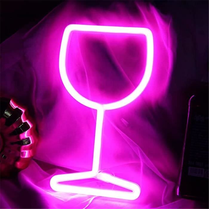 Rose - Ampoule LED en néon pour filles, décoration de nuit, acrylique ...