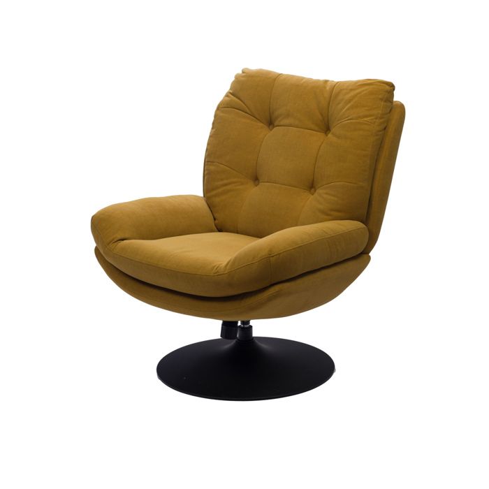 Fauteuil pivotant Magnum Moutarde pied noir Fauteuil pivotant Magnum Moutarde pied noir
