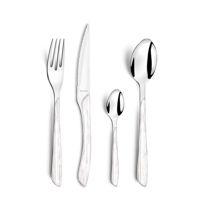 Eclat Nature - Ménagère 24 pièces Bois blanc Eclat Nature - Ménagère 24 pièces Bois blanc