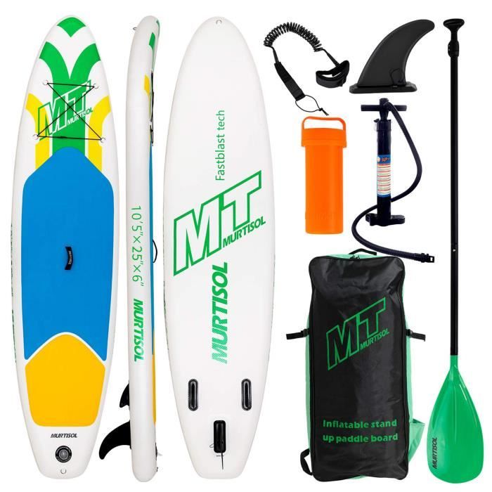 Stand Up Paddle Gonflable Board Planche de surf monocouche antidérapant 305x76x15cm en PVC
