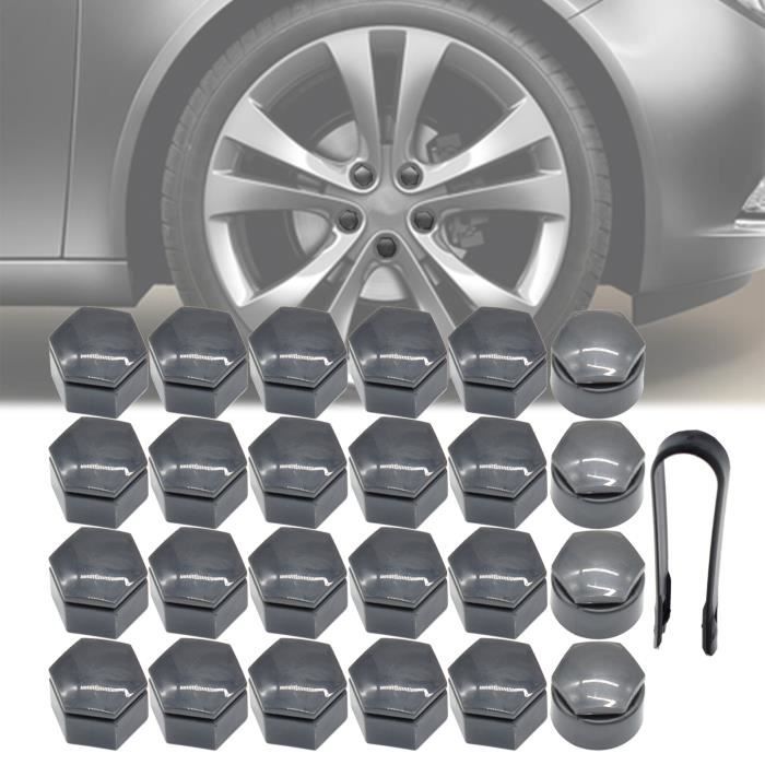 Lot De 24 Cache-écrous De Roue 22mm Gris - Pour Vauxhall/Opel 2010-2017 - Avec Outil De Démontage - 3
