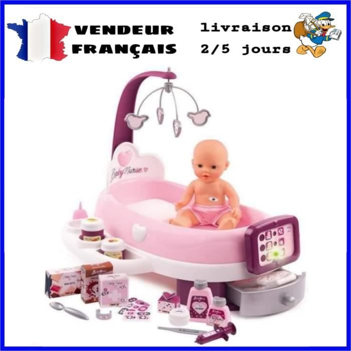 Poupee Poupon Qui Bois Et Fait Pipi Avec Couche Lit Bebe Tablette Electronique Enfant 24 Accesoires Biberon Seringue Cuillere Cdiscount Jeux Jouets