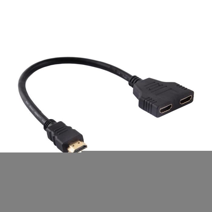 Diviseur câble HDMI 1080P mâle à double HDMI Femelle 1 à 2 voies  Convertisseur adaptateur câble séparateur-CER - Cdiscount Maison