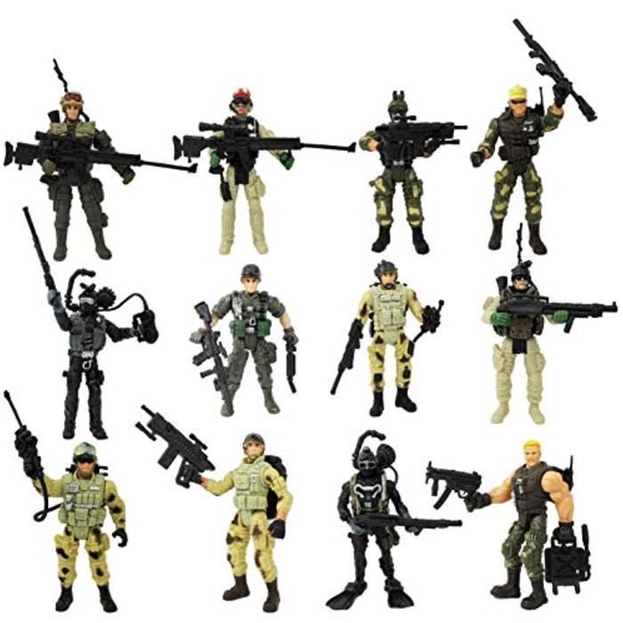 Figures Militaires Ensembles YIJIAOYUN 6 Pcs Grande Figurine daction Jouet de Soldats avec Arme 