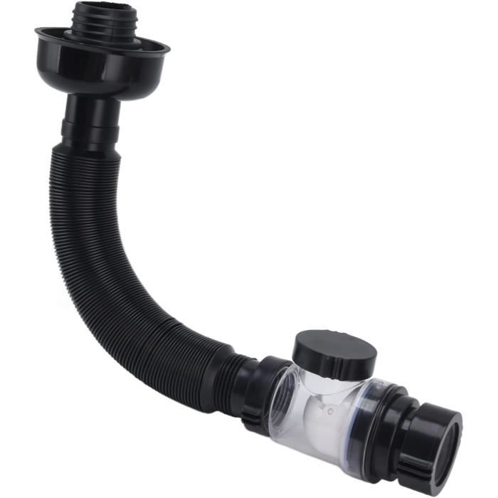 Kit De Vidange Pour évier De Cuisine Et Salle De Bain - Tuyau Flexible Avec Siphon Et Crépine - Gris - Adaptable - 7