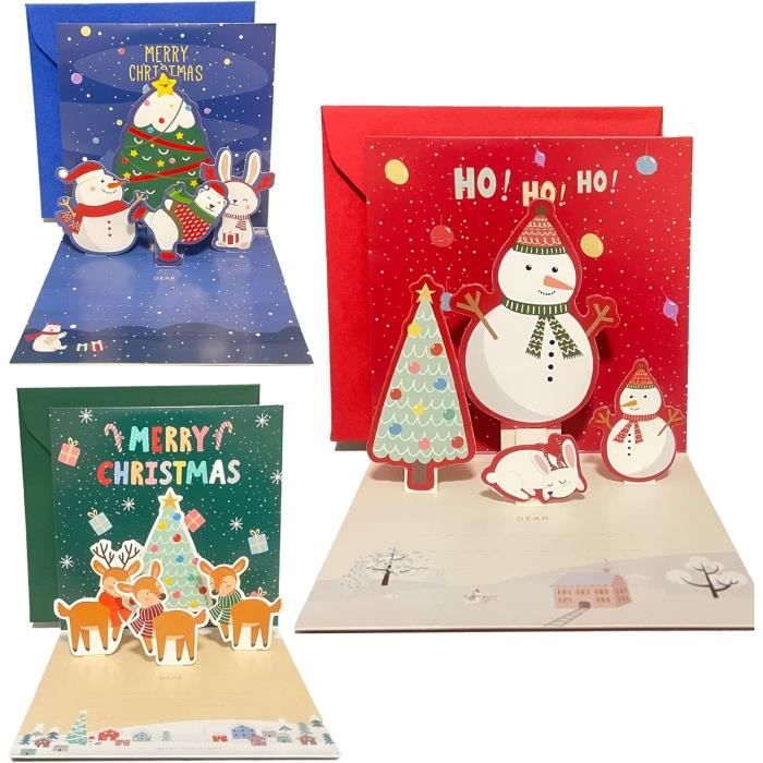 Carte PopUp De Noël Carte De Noël 3D Avec Père Noël Et Rennes Comme