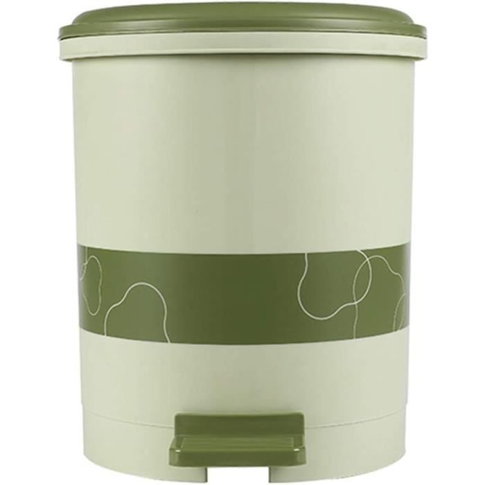 DEARMAMY Step On Poubelle à pédale en plastique avec couvercle Gris 10 l