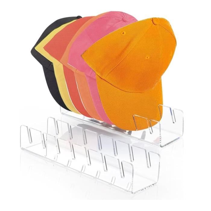 Organisateur de Chapeaux - YD - 2 Pièces - Acrylique Transparent - Rangement pour 14 Casquettes - Durable