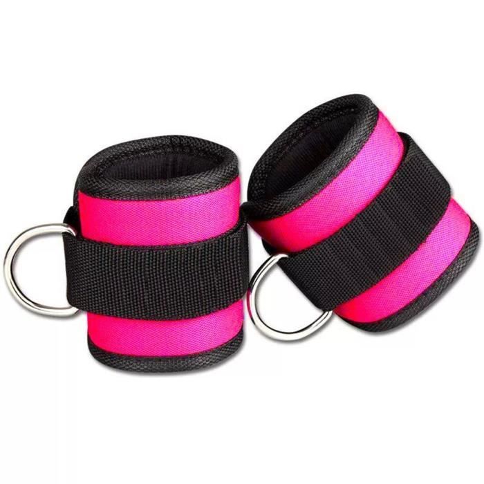 Sangles De Cheville Pour Entraînement - Pour Machines à Câbles, Exercices Jambes Et Fessiers - Réglables Avec Anneau En D - Nylon Renforcé