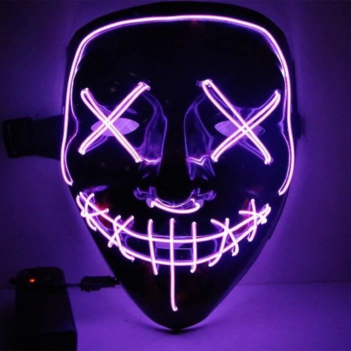 Masque LED Light up de Purge pour Halloween - Violet