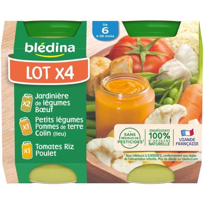 BLEDINA Petit pot légumes verts poulet dès 6 mois 2x200g pas cher