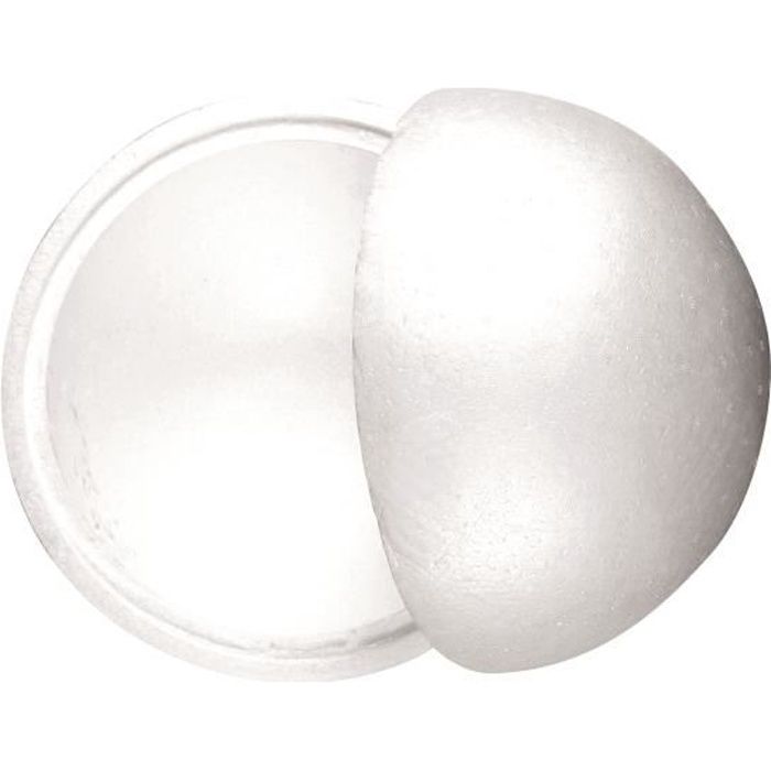 Boule en polystyrène en 2 parties amovibles 20 cm LePolystyrène Blanc