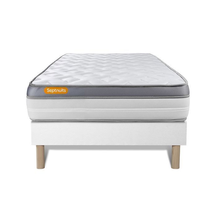 Matelas + sommier 90x200 Memo Zen Mousse à mémoire de forme 5 zones de confort MAXI épaisseur