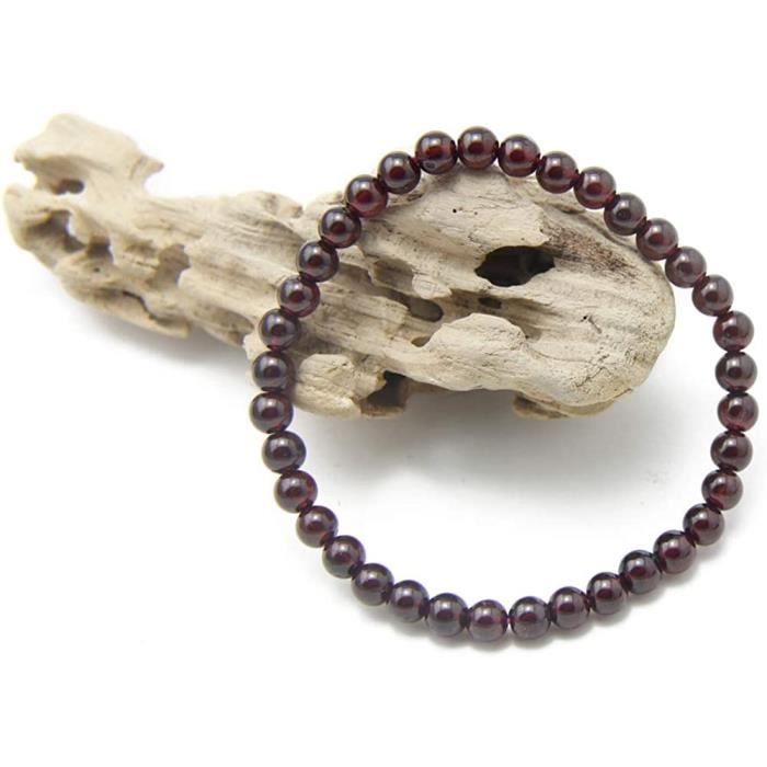 Bracelet Perles Grenat Du Brésil Fait Main Sur Mesure - Neuf Sans Emballage