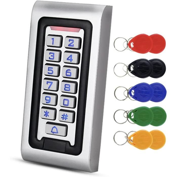 Clavier RFID 125kHz Étanche avec 10 Porte-clés pour Porte BADGE RFID