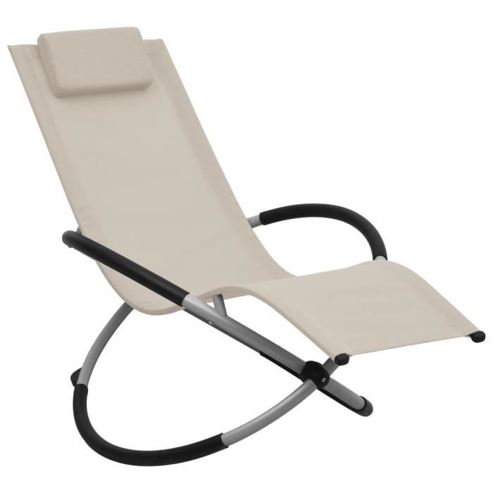 Bain de soleil contemporain - Chaise de Repose pour enfants Acier Crème Excellent @173770