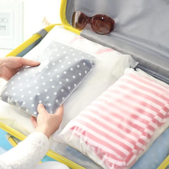 25 Sacs De Voyage Transparents Avec Zip - 5 Tailles Différentes - Étanches Et Réutilisables - Pour Vêtements, Cosmétiques