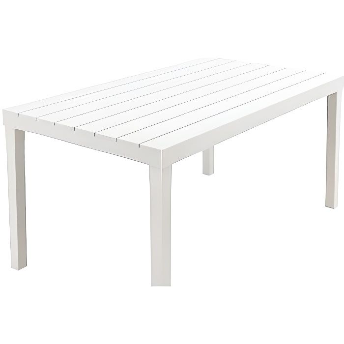 Table dextérieur Vasto - DMORA - Rectangulaire - Polypropylène - Blanc