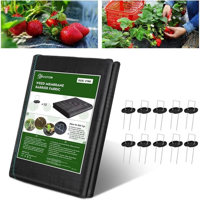 Toile De Paillage Anti-Mauvaises Herbes VEVOR 0,9x15,2 M