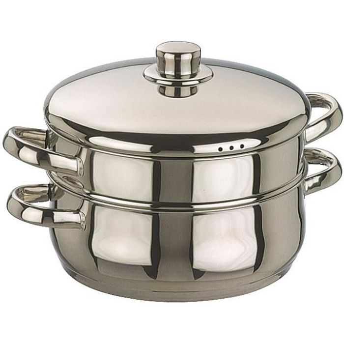 IBILI - Casserole vapeur Oslo, 24 cm, Acier inoxydable, Compatible avec l’induction