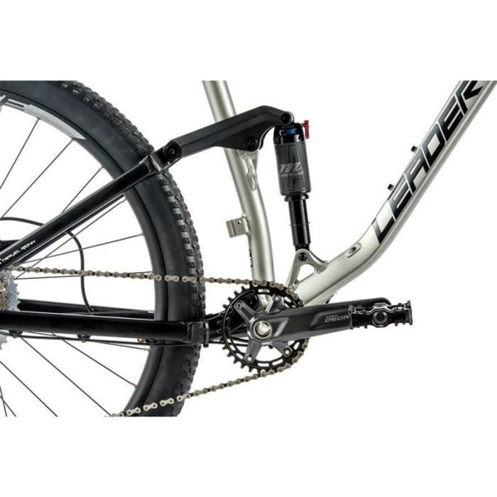 Vélo électrique VTT musculaire tout suspendu Leader Fox Harper 2021 - Argenté/noir - 185 cm