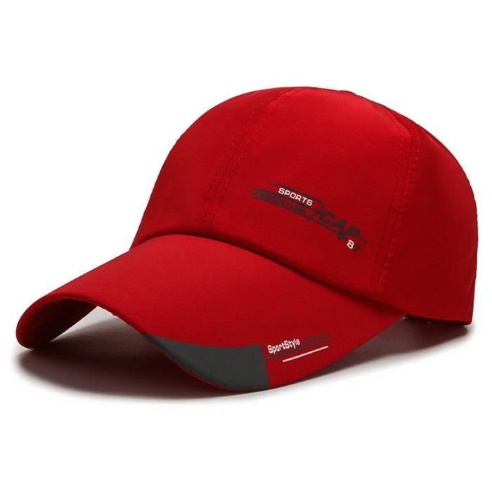 La couleur rouge Chapeau de soleil pour la course à pied, casquette de Baseball à Long bord