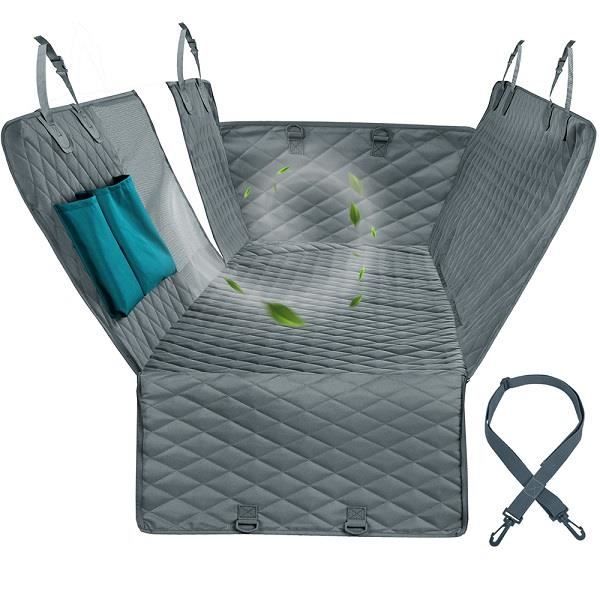 Tapis de protection de siège arrière - Gris - 137x147cm - Imperméable - Pour chien - Hamac de transport