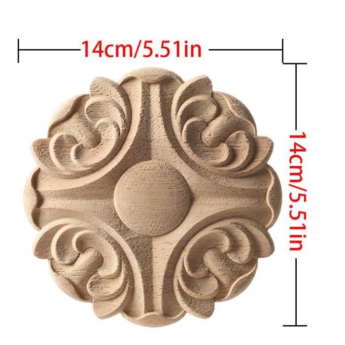 Lot De 2 Garnitures Décoratives En Bois Sculpté - Appliques Ornementales Élégantes Pour Meubles, Armoires Et Portes