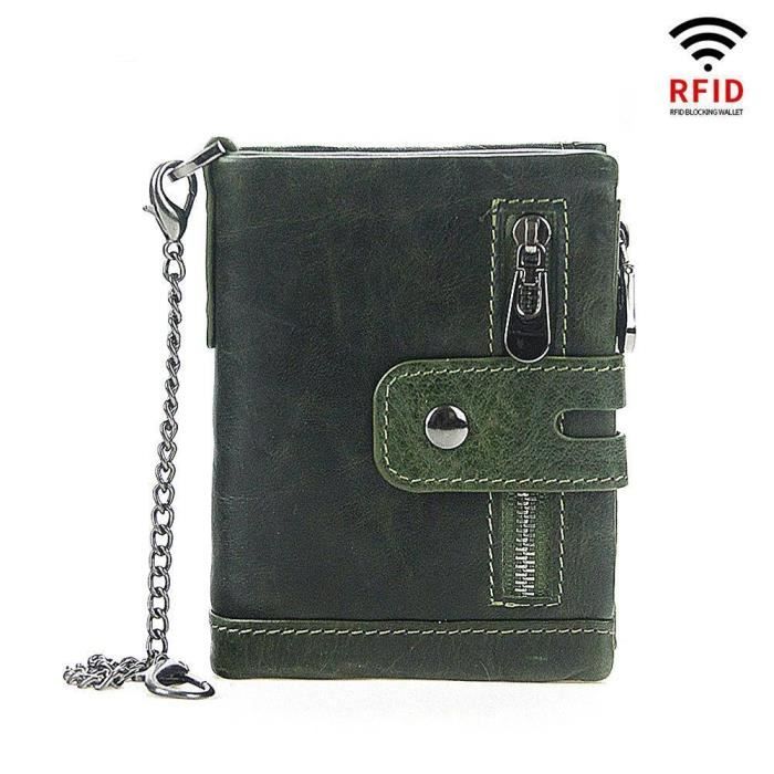 Portefeuille Homme Cuir Vert Wildhorn – Bifold Avec Blocage RFID – Neuf
