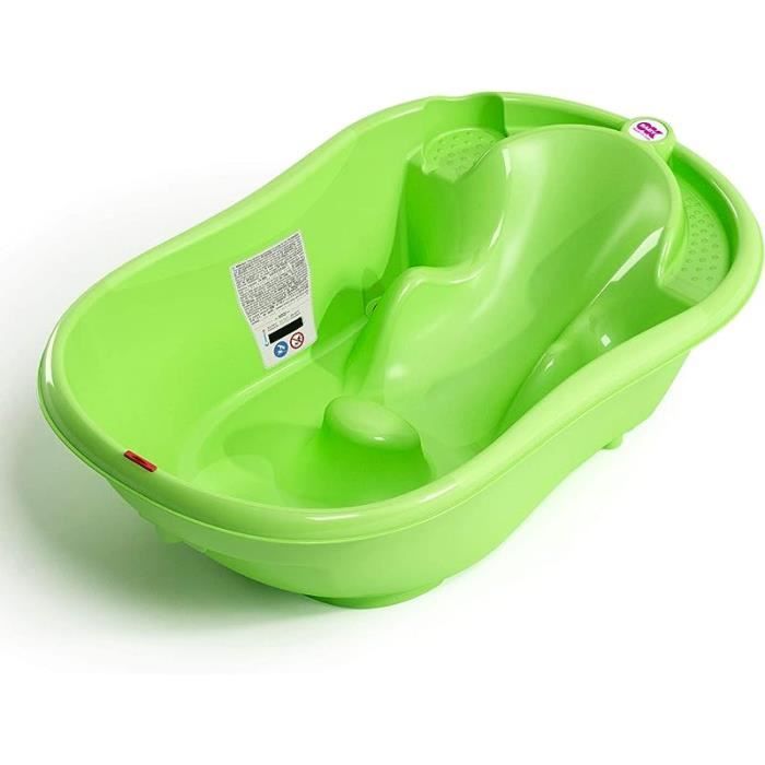 Baignoire Bébé Shnuggle 0-12 Mois - Dossier Gris, Fond Profilé, 1.2kg