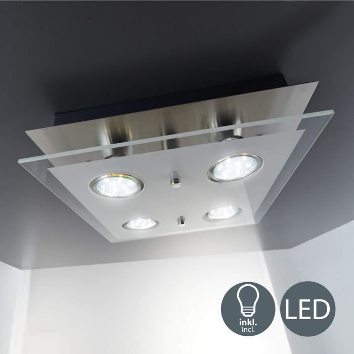 lumière blanche chaude B.K Licht plafonnier LED 3 spots orientables IP20 3X3W spots plafond LED salon salle à manger chambre cuisine couloir GU10