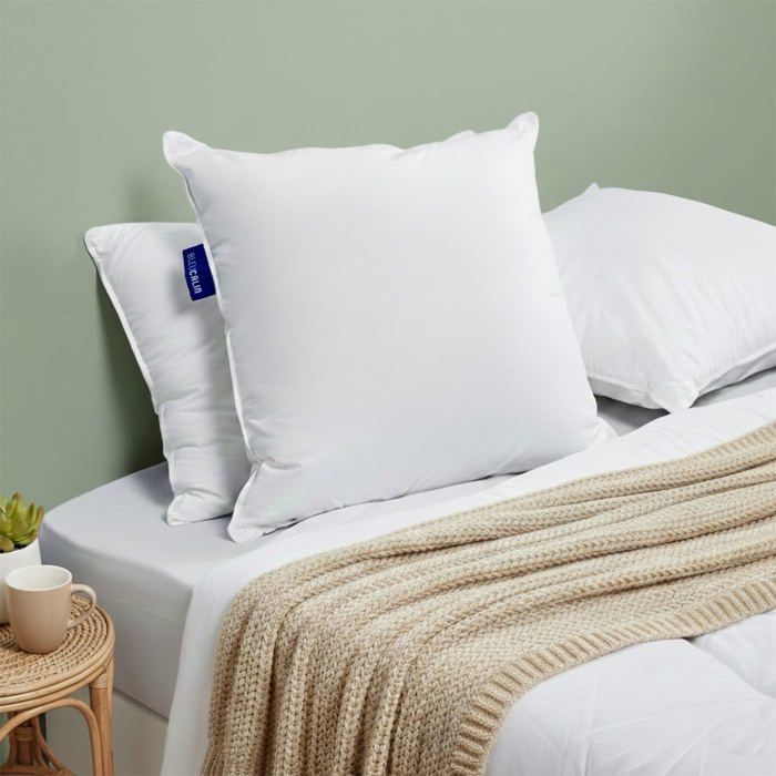 Lot 2 Oreillers Sensation Duvet Premium Bleu Câlin 65x65cm - Confort Souple à Ferme, Fabriqué En France