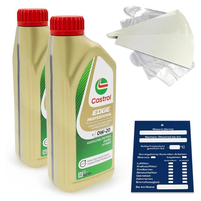 2 Litre Volvo Huile castrol edge Professional V 0W20 Titane 15B13F Kit ...