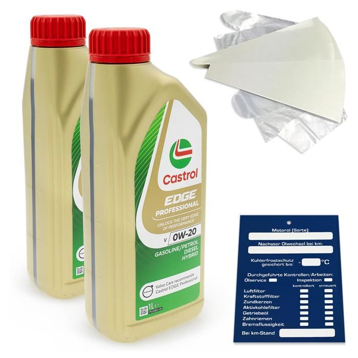 2 Litre Volvo Huile castrol edge Professional V 0W20 Titane 15B13F Kit