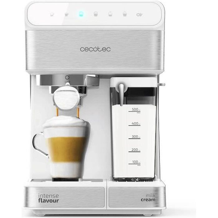 Cecotec Machine à café Semi-Automatique Power Instant-ccino 20 Touch Serie  Bianca. 1350 W, Réservoir de lait, 20 Bars, 6 Fonctions - Cdiscount  Electroménager