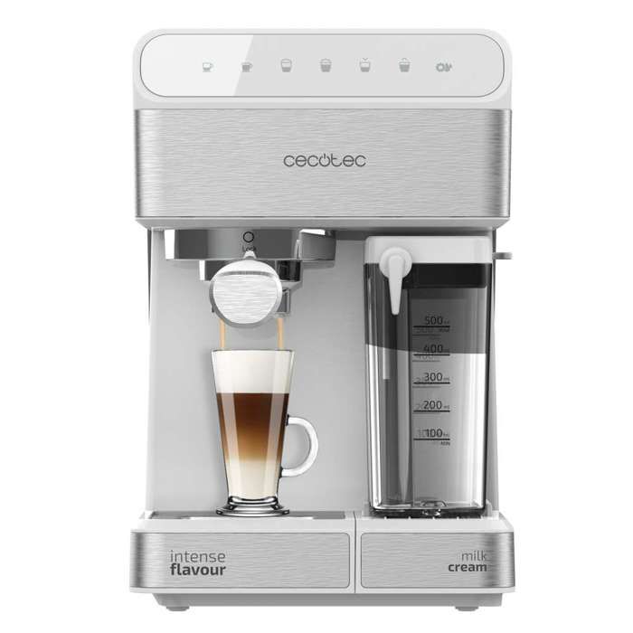 Cecotec Machine à café Semi Automatique Power Instant-ccino 20 Touch Serie Blanc. 20 Bars de Pression 1.4 L 6 Fonctions