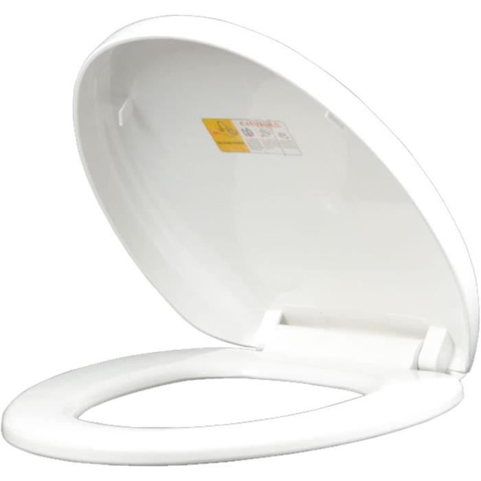 Abattant WC SURFOU Avec Frein De Chute - Lunette Toilette Blanche à Fermeture Douce Universelle