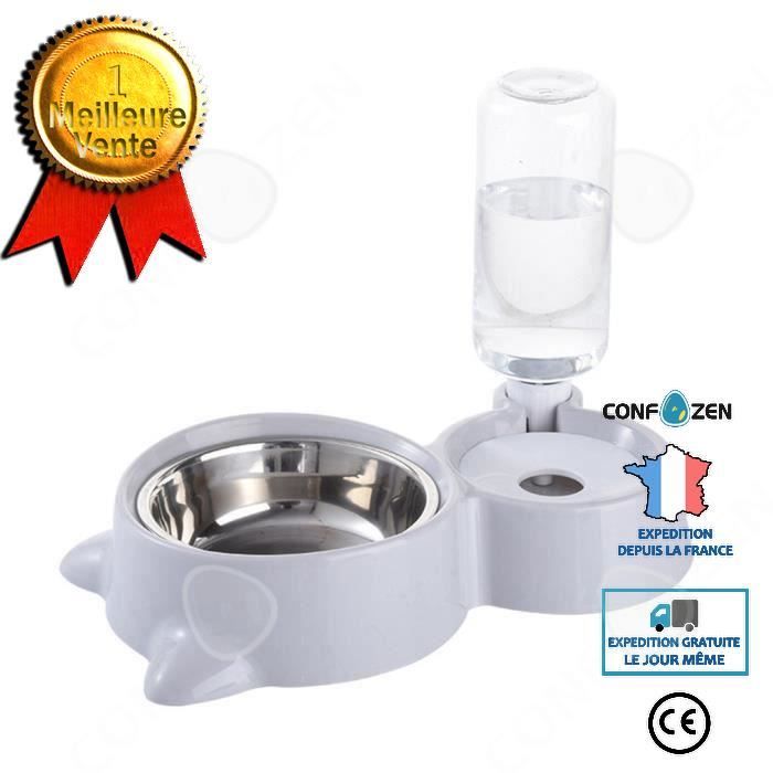 Comparer les prix de CONFO Amovible chat de compagnie coin gamelle pour chien distributeur d'eau en plastique bol à boire animaux fournitures a