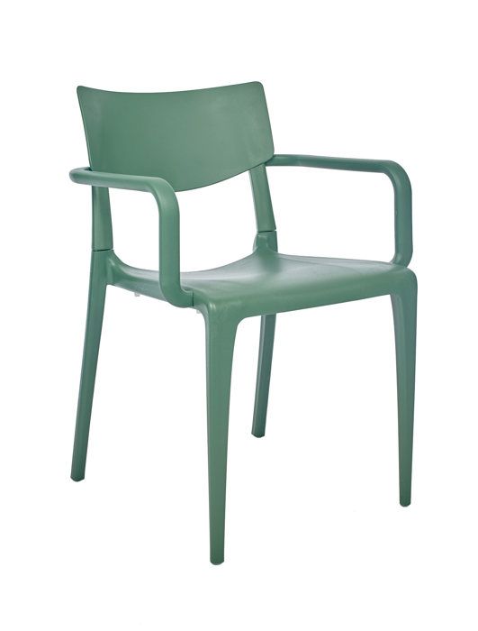 fauteuil de jardin empilable town en polypropylène renforcé avec fibre de verre - vert