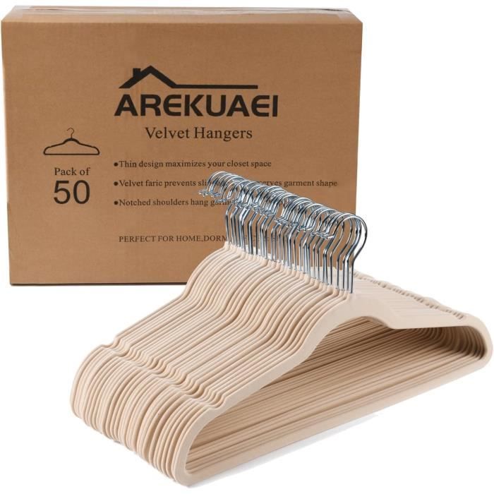 HOUSE DAY Lot De 60 Cintres En Velours Rose Lt - Cintres