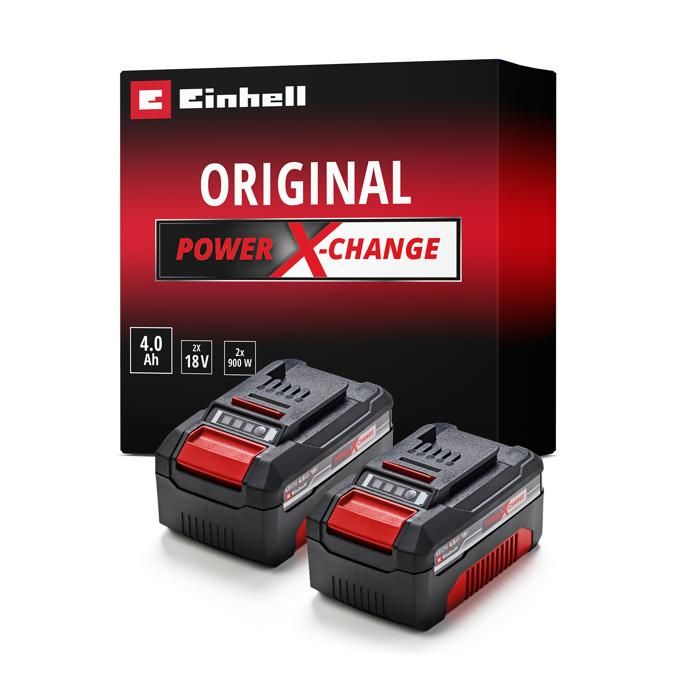 Einhell Double batterie 2 x 4 0 Ah Twinpack Power X Change Lithium Ion 18 V pour tous les appareils Einhell Power X Change