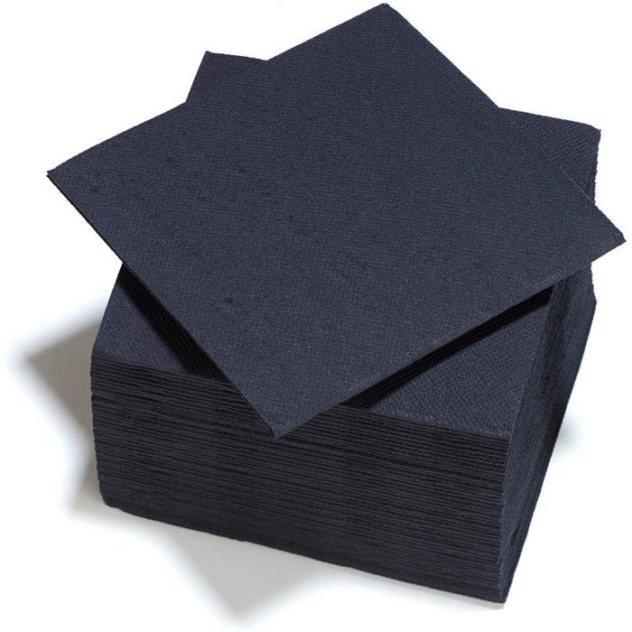 Serviettes 2 Plis Noir 40x40cm - Colis De 1600
