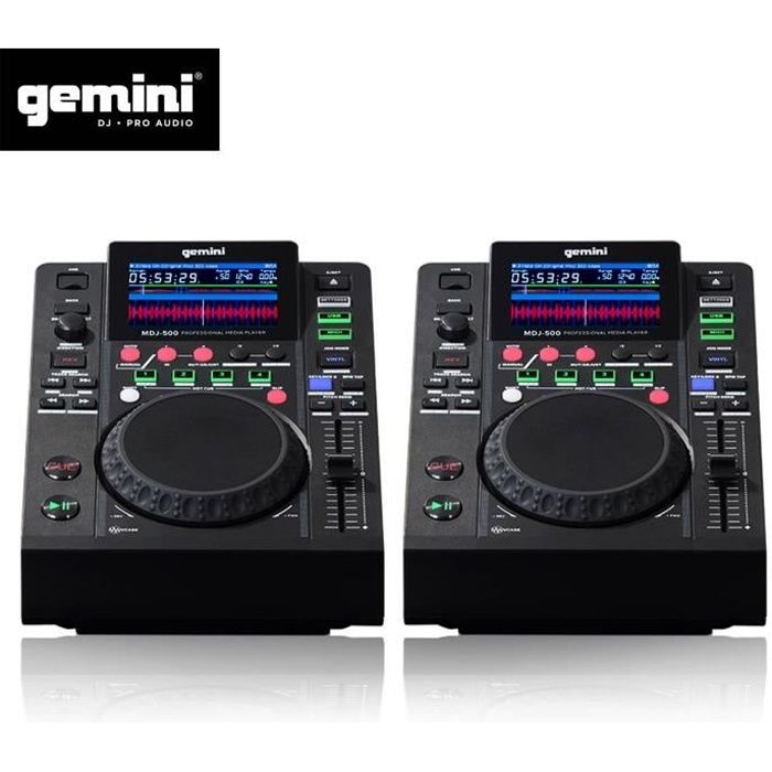 Double Platines Lecteurs LCD Gemini MDJ-500 professionnels USB MP3 Media Player Mode MIDI