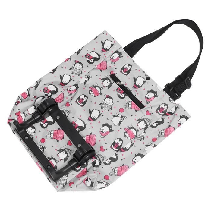 Chariot Shopping 2 Roues Jungle - Grand Sac Robuste Motif Végétal Élégant