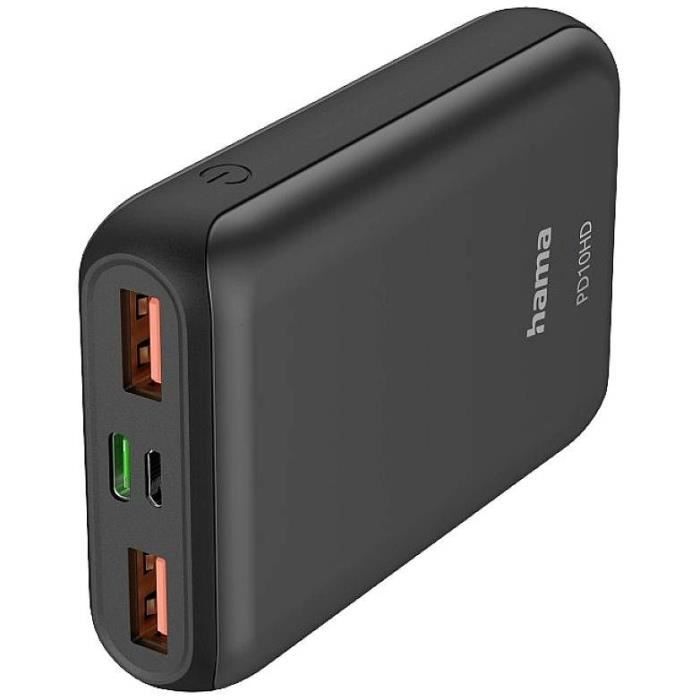 Hama PD10-HD Powerbank (batterie supplémentaire) 10000 mAh LiPo USB-A, USB-C® anthracite - 4047443486578