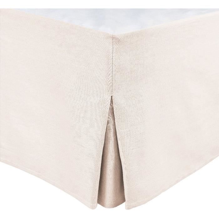 Cache sommier - HOME LINGE PASSION - 160 x 200 cm + 30 cm - Ecru